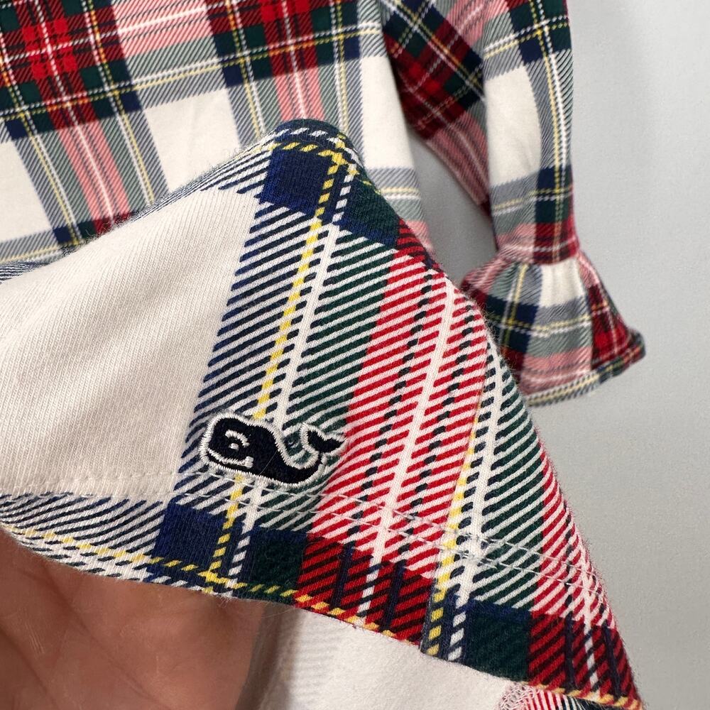 VINEYARD VINES Girl's Plaid Bell Sleeve Ruffle Holiday Christams Dress // S 7-8 - Picture 6 of 12